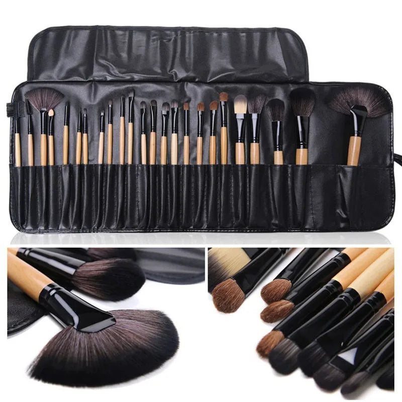 24-Piece Makeup Brush Set with Gift Bag – Face & Eye Brushes