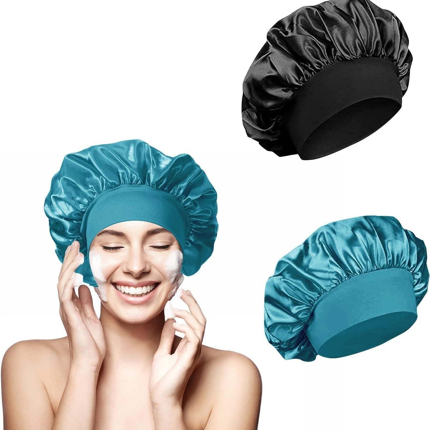 Beauty Hair Care Cap – Wide Brim Elastic Headscarf for Women 🎁 FREE with Hair Brush!