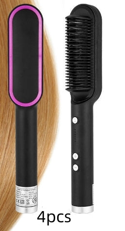 2-in-1 Hair Straightener & Curling Comb – Negative Ion, 10 Heat Settings