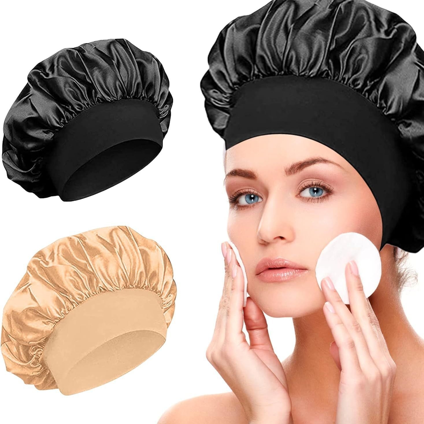 Beauty Hair Care Cap – Wide Brim Elastic Headscarf for Women 🎁 FREE with Hair Brush!