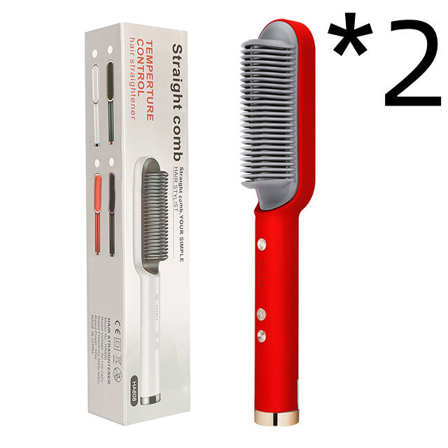 2-in-1 Hair Straightener & Curling Comb – Negative Ion, 10 Heat Settings
