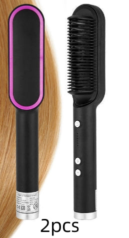 2-in-1 Hair Straightener & Curling Comb – Negative Ion, 10 Heat Settings
