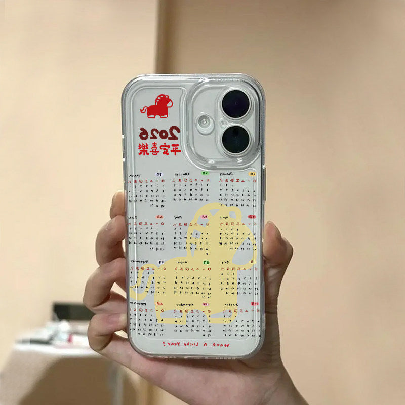 2026 Calendar iPhone Case – Clear Shockproof Cover with Built-In Calendar | iPhone 13 to 17 Pro Max