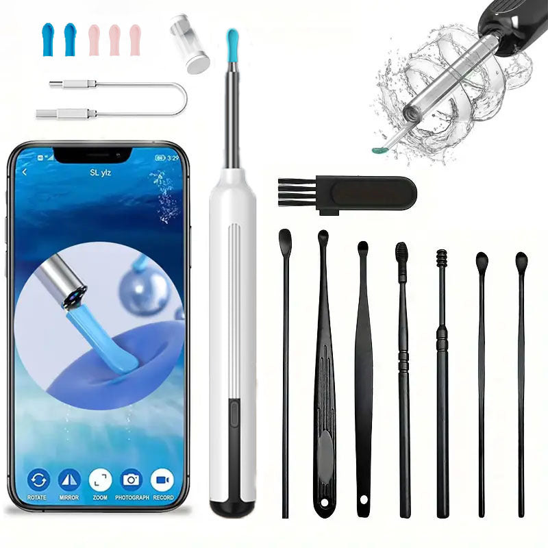 Ear Cleaner with Camera – 1080P HD WiFi Earwax Removal Kit with 6 Silicone Scoops
