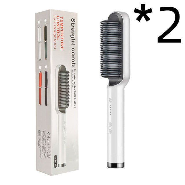 2-in-1 Hair Straightener & Curling Comb – Negative Ion, 10 Heat Settings