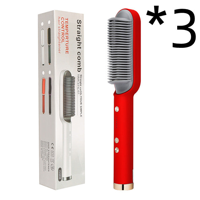 2-in-1 Hair Straightener & Curling Comb – Negative Ion, 10 Heat Settings